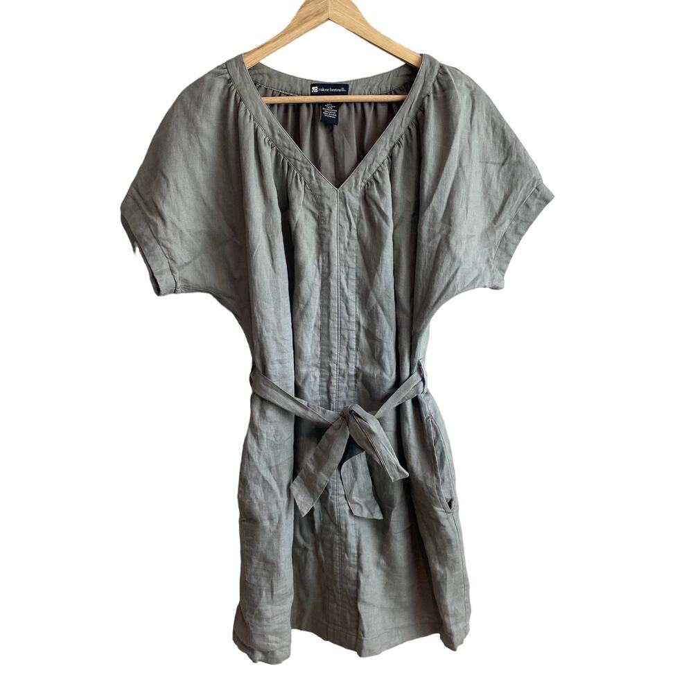 Valerie Bertinelli Linen V-neck Short Sleeve dress S